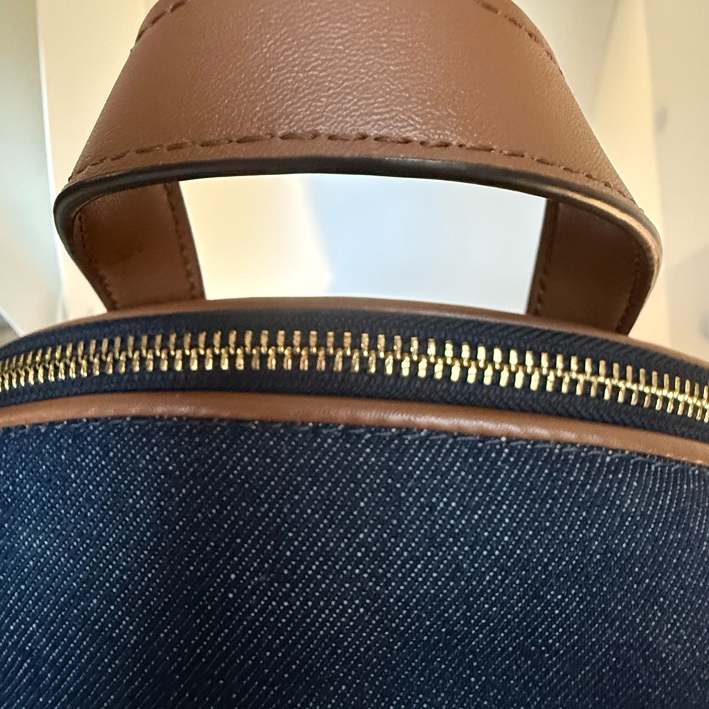 Michael Kors Brooklyn Medium Demin and Leather Backpack. - Picture 9 of 12